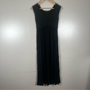 Theory Women’s Black Maxi Dress Crochet Jersey Size S
